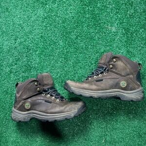 Timberland 11.5 Brown Leather Waterproof Hiking Boots Men's solid condition